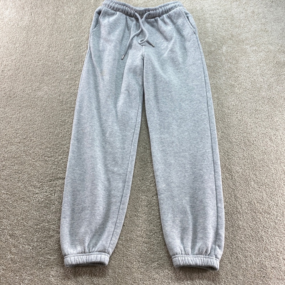 Forever 21 Sweatpants Womens XS Gray Fleece Joggers‎ Drawstring Pockets